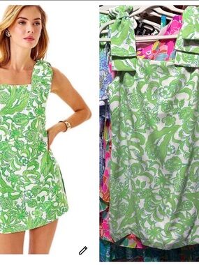 Lilly Pulitzer Anders romper Green & White Floral SZ 10